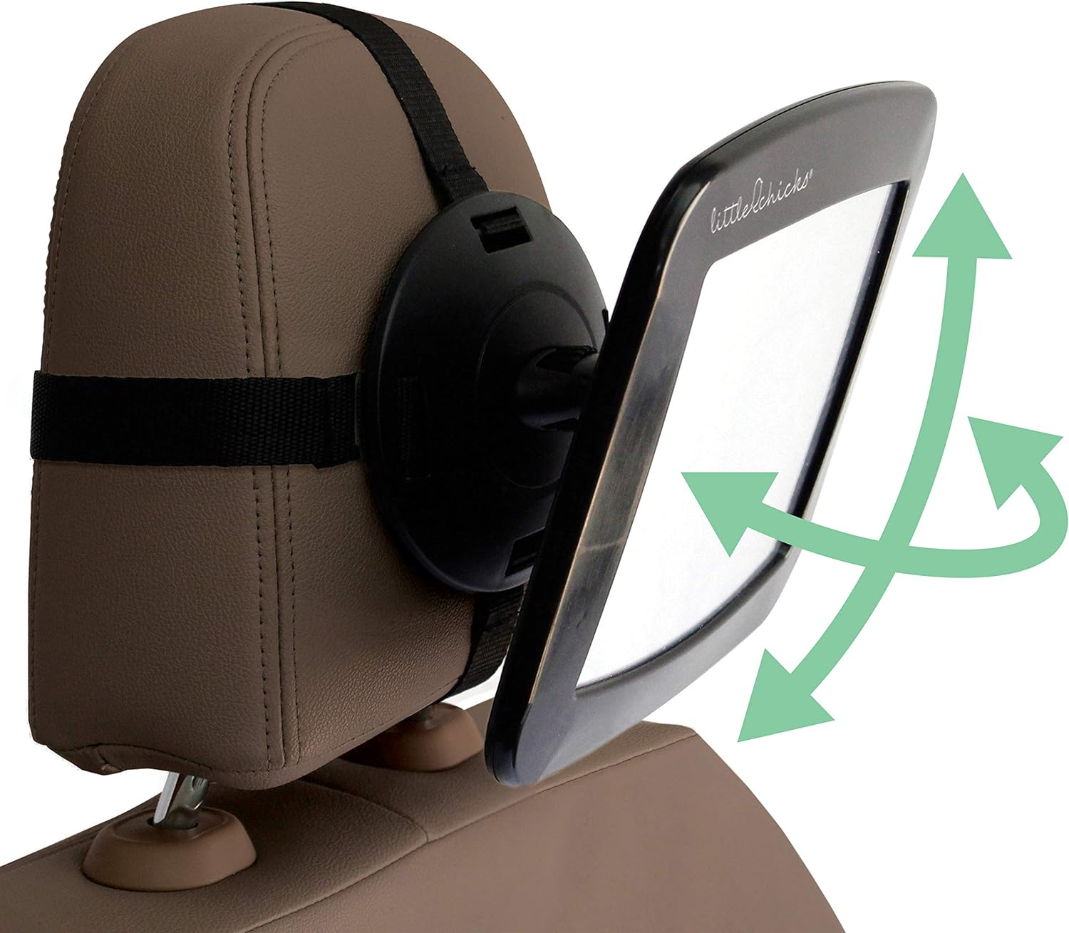 Little Chicks Adjustable Wide Angle Backseat Car Mirror - Baby Carseat Mirror for Rear Facing Car Seat - 360 Swivel Crystal Clear Optimal View - Easy Monitoring for Newborns, Infants and Toddlers image number 4