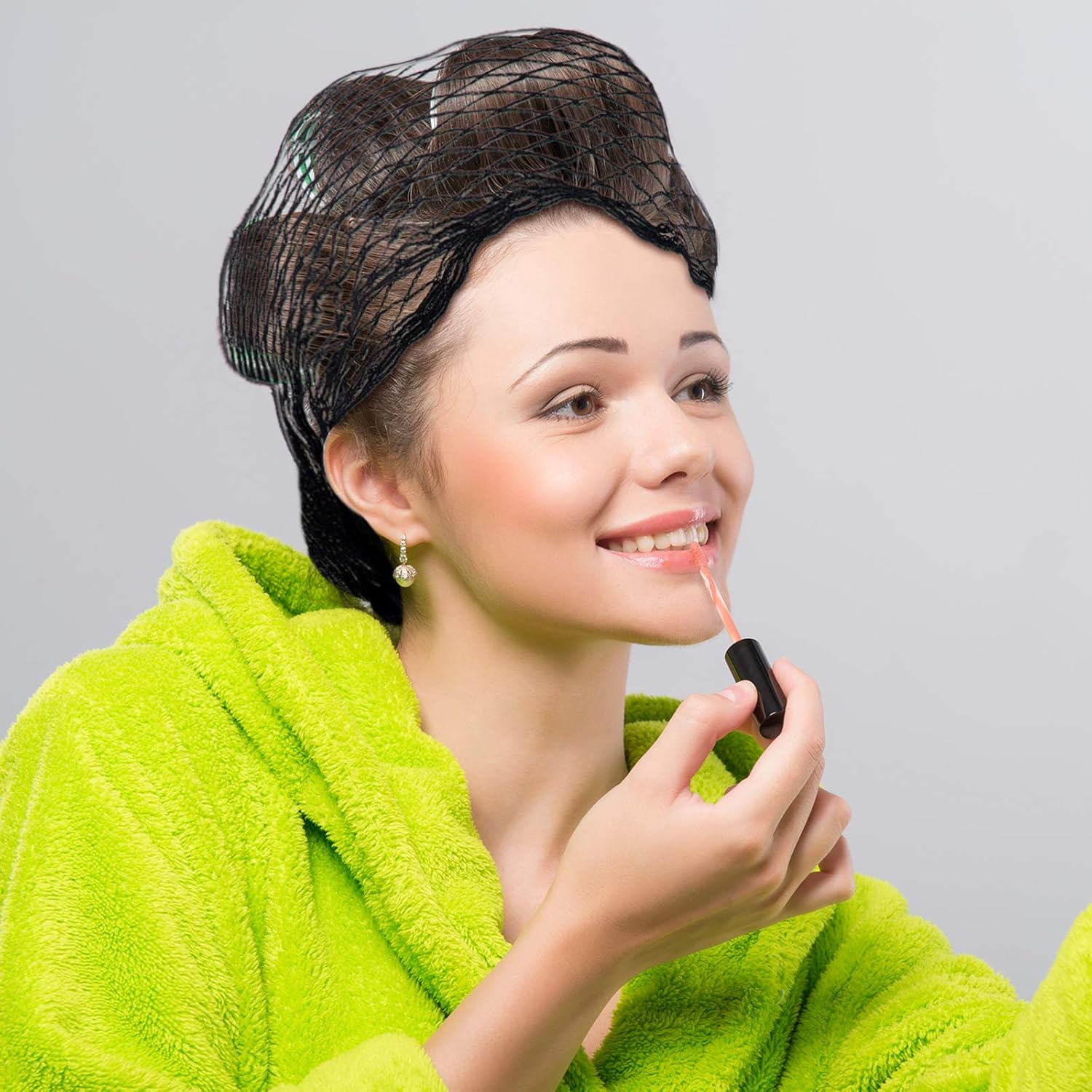 2 Pieces Cotton Triangle Hair Net for Rollers, Women Hair Net Mesh Hair Net Sleeping Crochet Hair Net Women Sleep Net Triangular Hair Setting Net for Sleeping, Black, 35 X 35 X 57 Inches image number 4