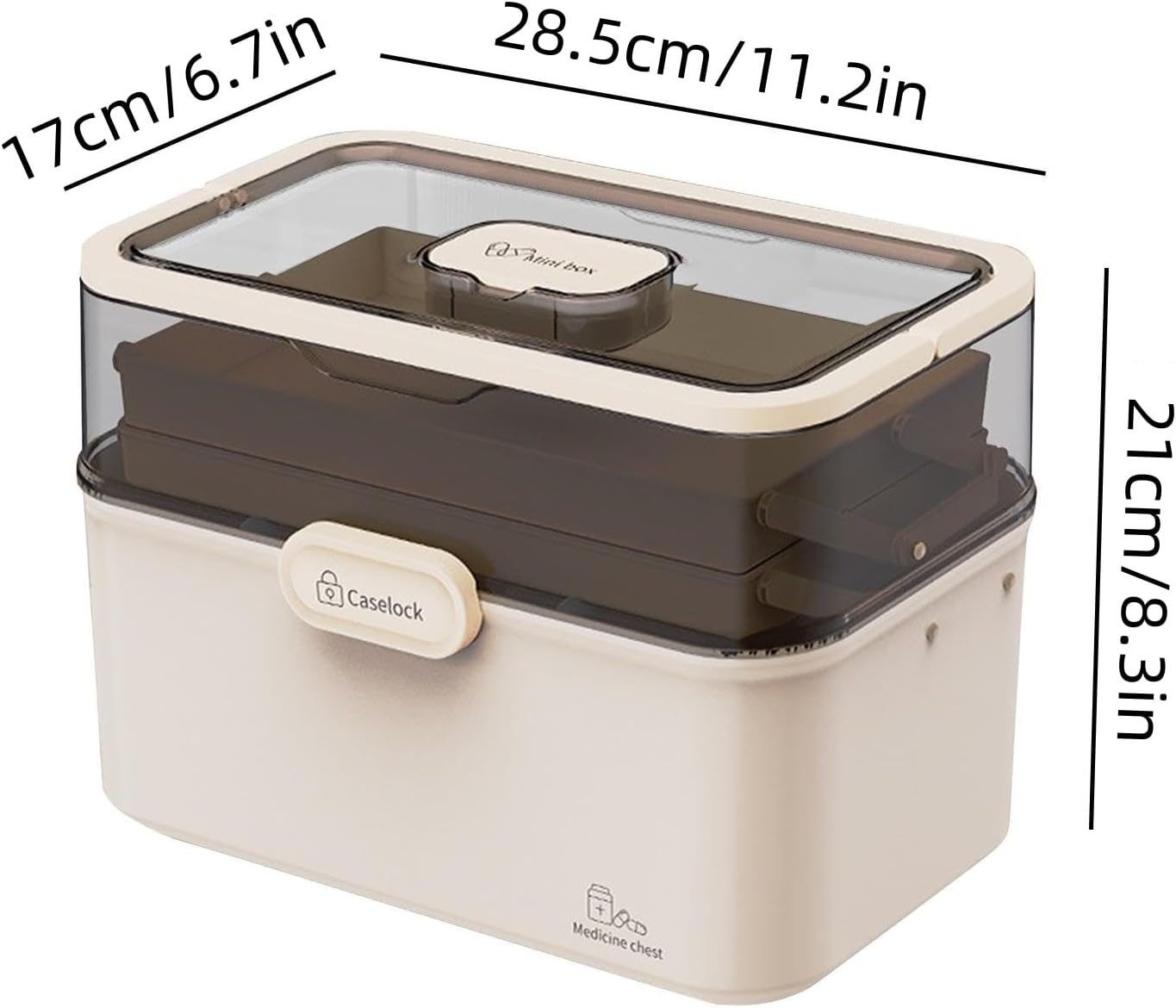 XICEN 3 Layers Foldable Large First Aid Box - Home & Work Medicine Storage Box with Lock, Portable First Aid Kit (Without Medicine) (#2-Large) - 1-Xlarge image number 2