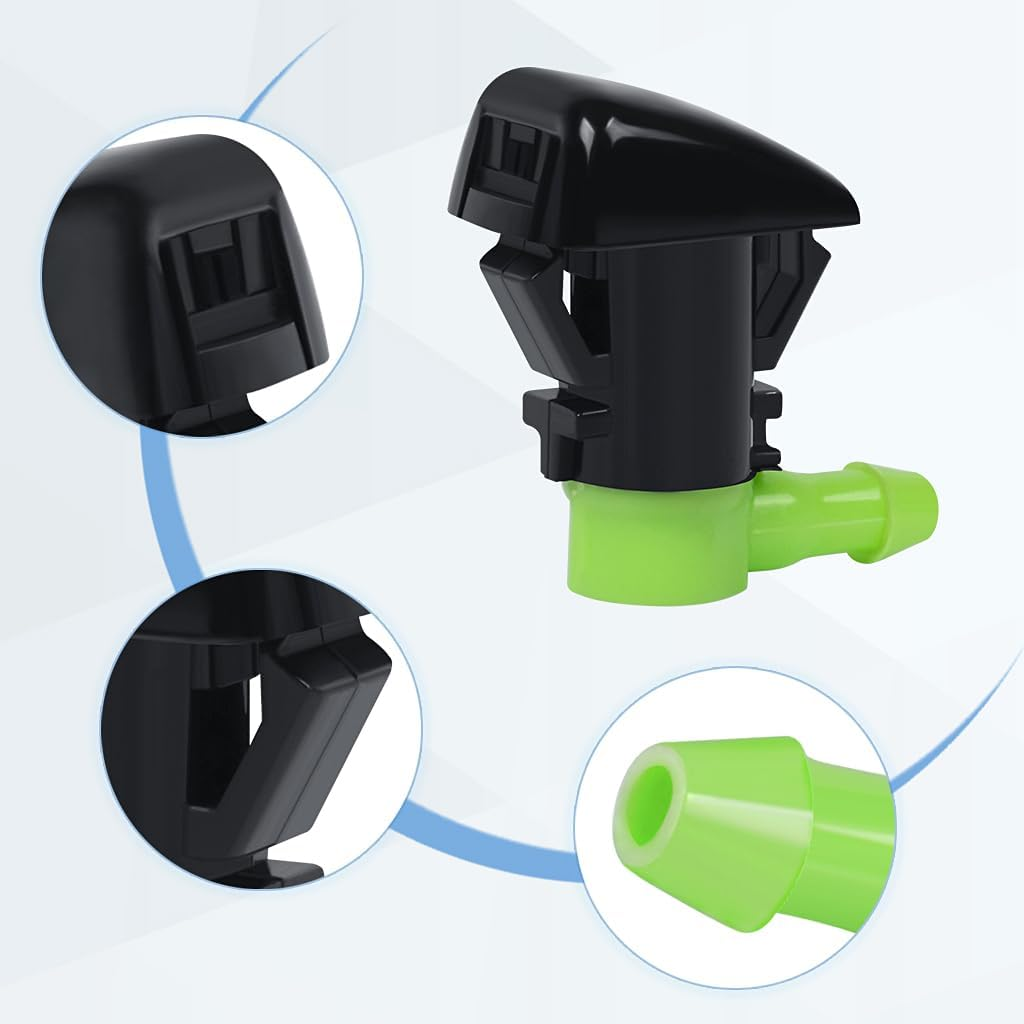 2 Pcs Adjustable Windshield Washer Nozzle Kit - Fit for Jeep Grand Cherokee 2011-2024, GMC Acadia/Buick Enclave 2007-2017, Chevy Traverse 2009-2017, Cadillac SRX 2010-2016, Wiper Fluid Spray Nozzle image number 5