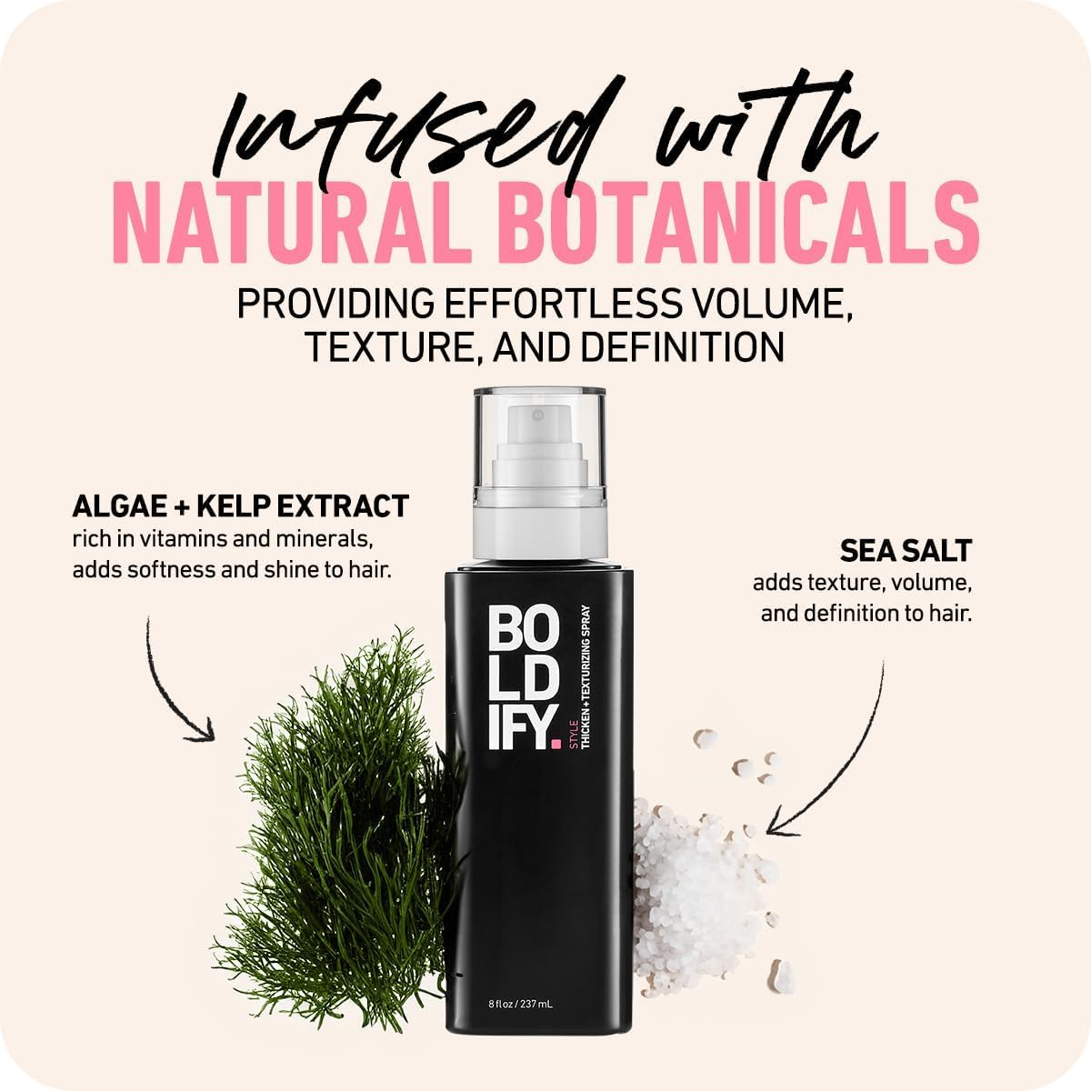 BOLDIFY Hair Thickening Spray - Get Thicker Hair in 60 Seconds - Stylist Recommended - Instant Volumizing, Texture and Body for All Hair Types - 240Ml image number 3