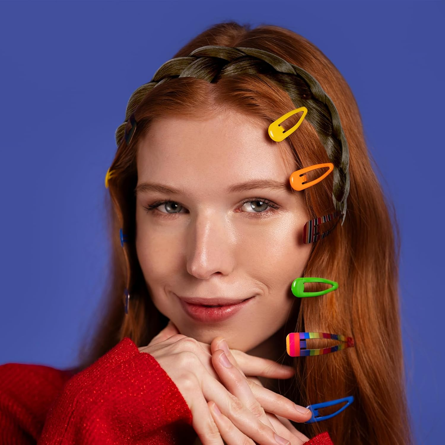 NILLOS Synthetic Hair Headband, 2 PCS Wide Braided Headband for Women (2 Colors, 40 Cm/15.74 In) image number 3