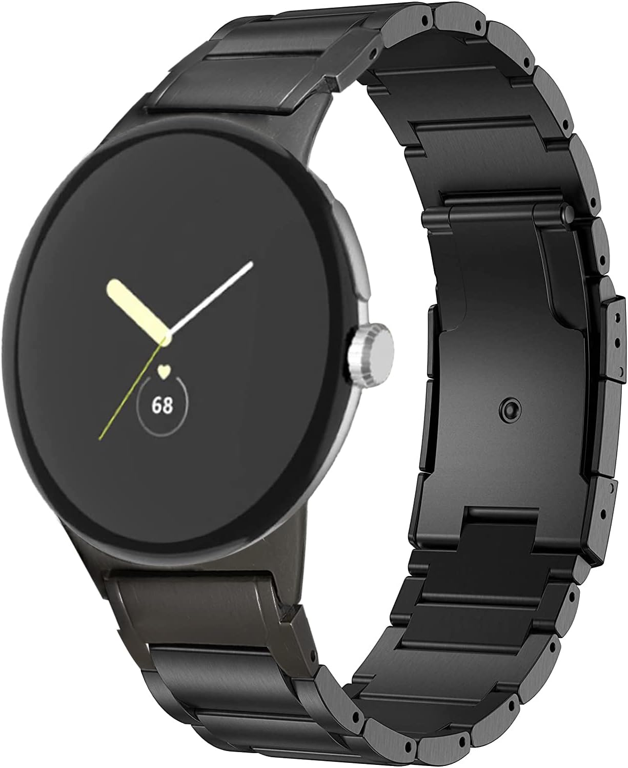 Maktech Titanium Wristband for Google Watch,Metal Bracelet Strap Include Adapter with Turtle Buckle for Google Pixel Watch 3 45Mm [2024] (Black) image number 3