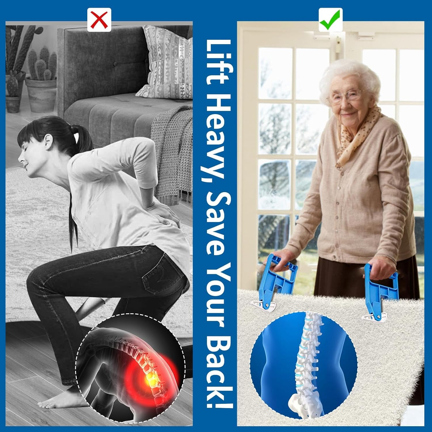 Mat Movers Tool, 2 Pcs Mat Grippers for Horse Stall Mat for Livestock, Thick Rubber Mat for Floor, Gym Floor Mat, Trailer Mat, Heavy Duty Stall Mat Handlers, Effortless Mat Puller for Tack Room, Barn image number 1