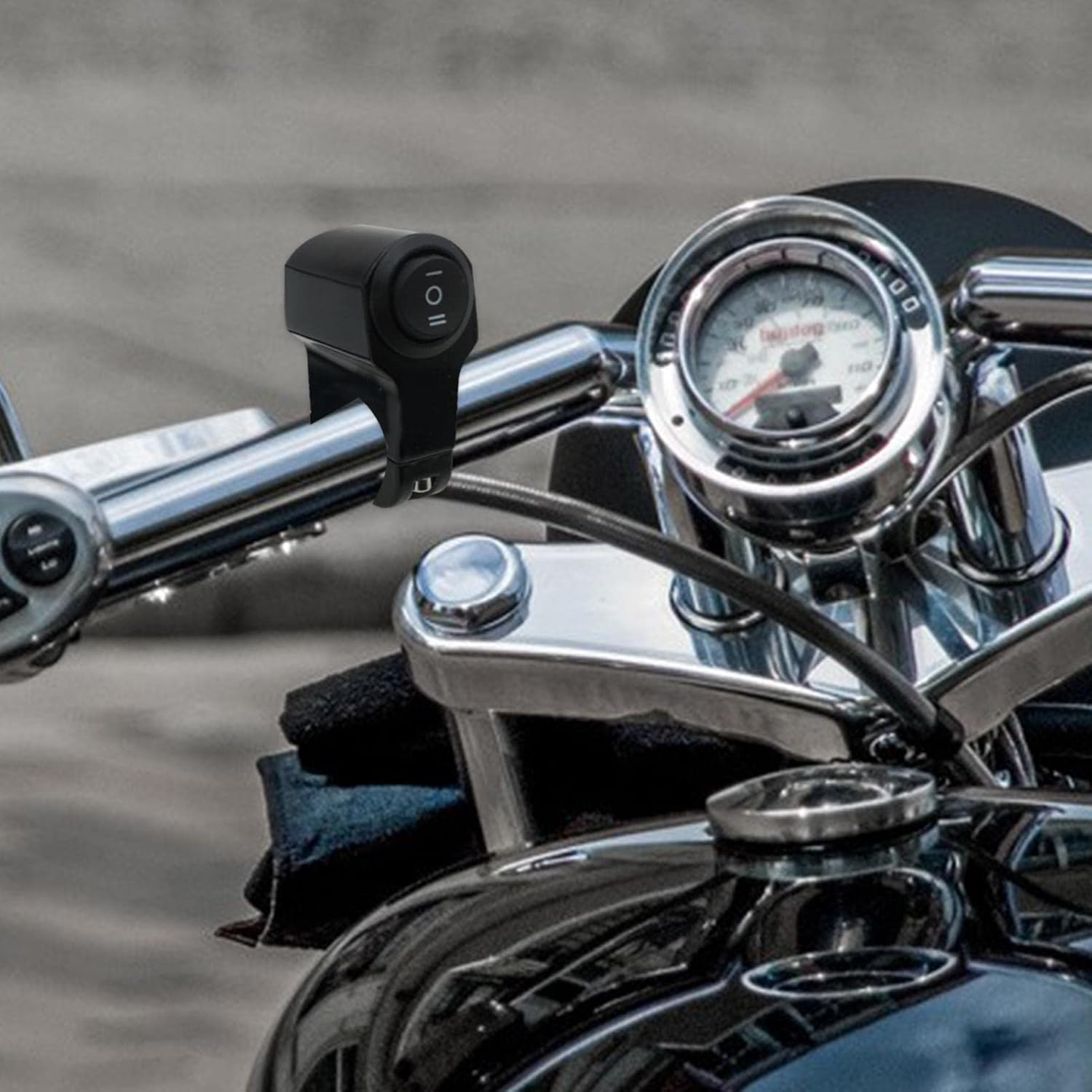 Motorcycle Headlight, 220W Motorcycle -Off, 12-60V Input Voltage Aluminum Alloy Third Gear Handlebar/Off for Motorcycle Helves image number 4