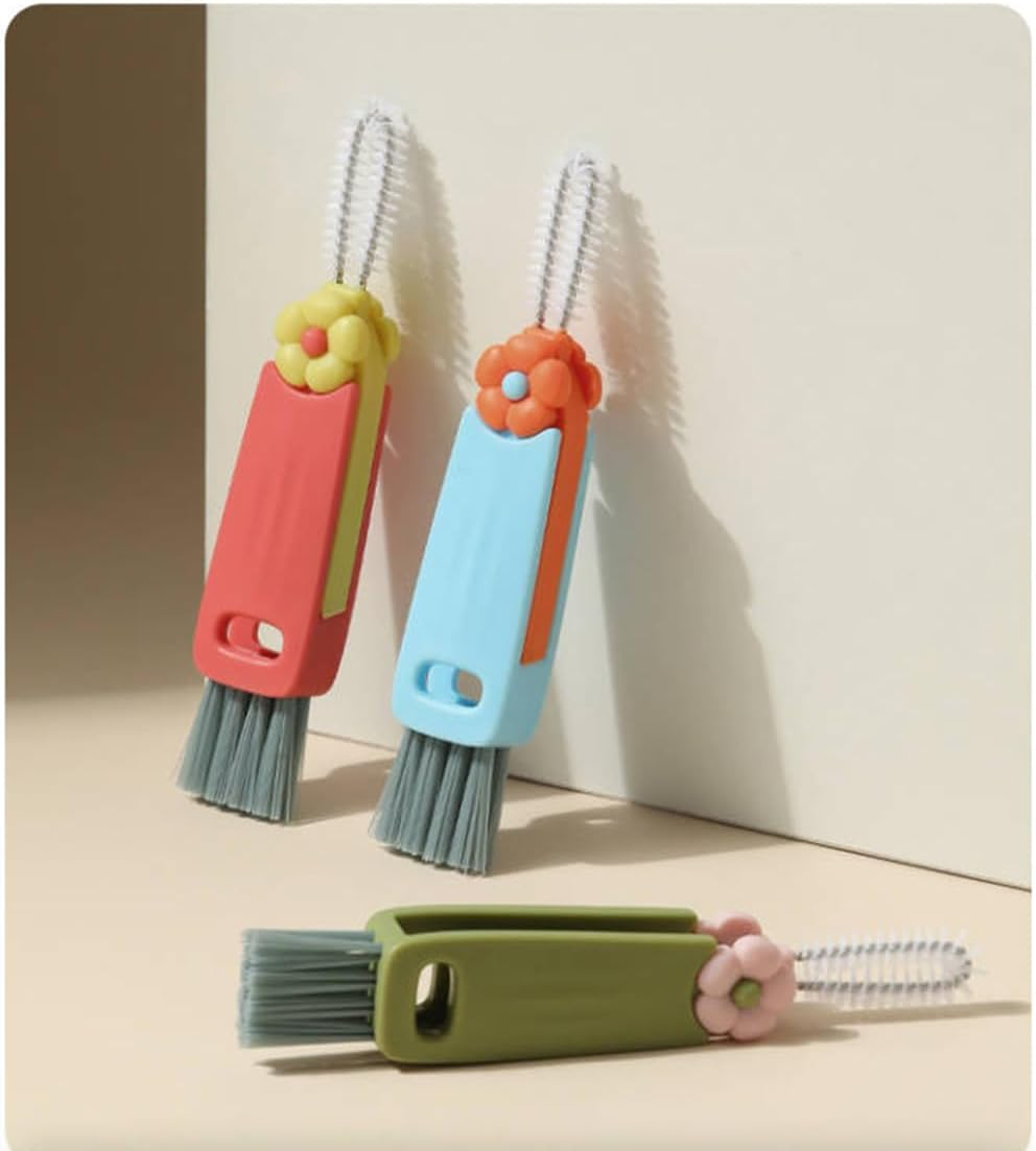 3 in 1 Cup Lid Cleaning Brush, 2024 New Crevice Brush for Bottle Gap Tight Spaces, Multifunctional Portable Cleaner with Brush image number 6