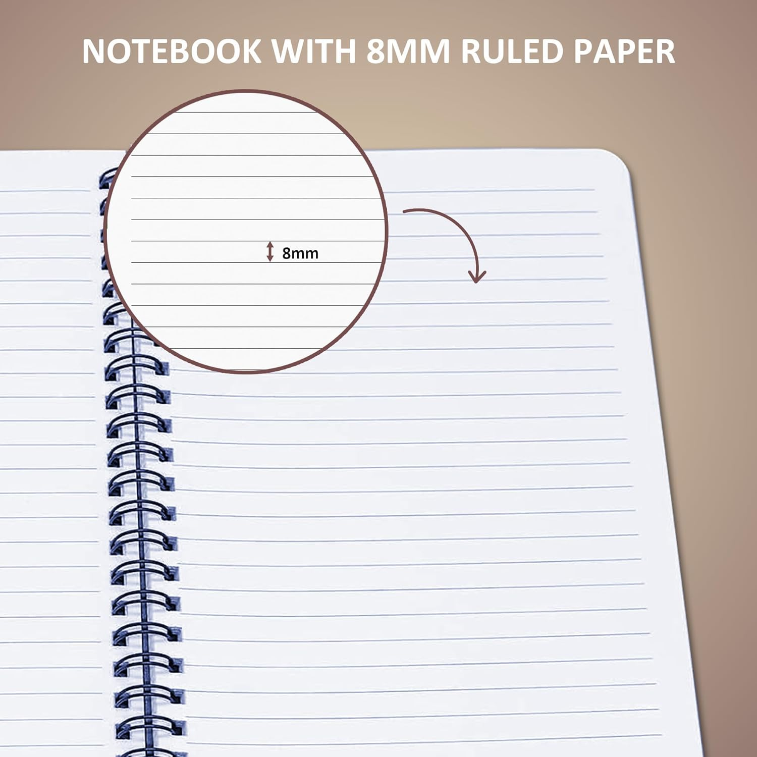 BIROYAL Spiral Notebook 4 Pack - A5 College Ruled Notebooks - Spiral Writing Journal for Study and Notes - 80 Sheets / 160 Pages Spiral Bound Notebook - Coil Notebooks for Work, School image number 3