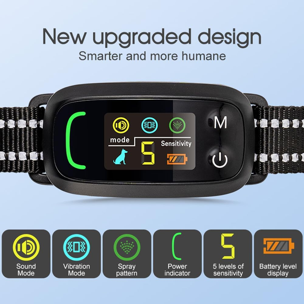 Leona Co anti Bark Collar for Dogs - Adjustable Training Collar with Beep, Vibration, Spray Modes - Rechargeable, IP65 Waterproof - 5 Sensitivity Levels for Small to Large Dogs image number 1