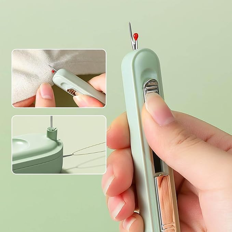 2-In-1 Needle Threader and Seam Ripper, 2Pcs 2-In-1 Needle Threader Seam Ripper,2 in 1 Threading and Thread Removal Tool,2-In-1 Retractable Seam Remover Seam Ripper,2 in 1 Needle Threader Seam Ripper image number 2