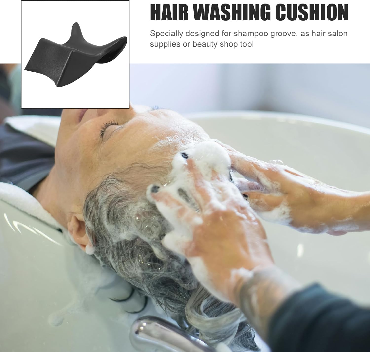 Operitacx Shampoo Bowl Neck Rest, Pu Sink Hair Washing Neck Support, Shampoo Buddy for Sink, Shampoo Bowl Neck Cushion for Washing Basin image number 3