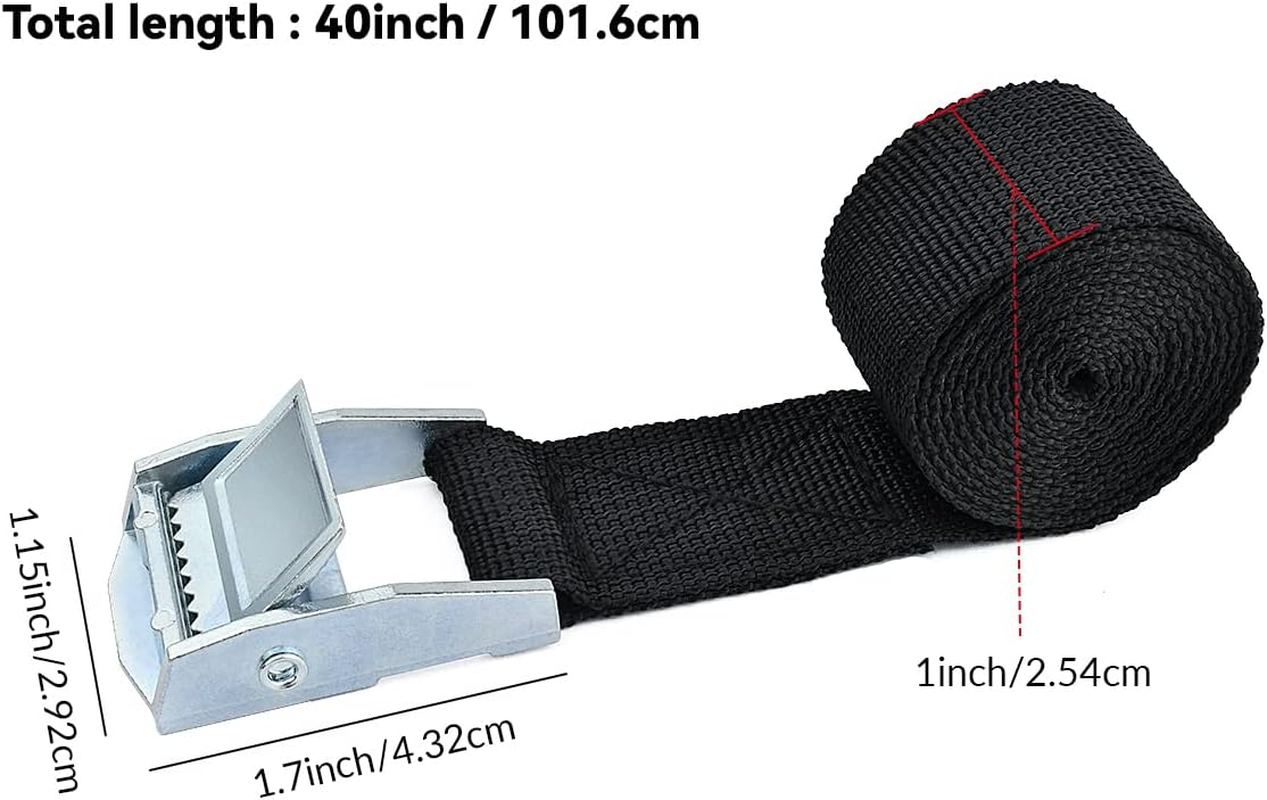 2PCS Lashing Straps with Buckles Adjustable, up to 600Lbs,Tie down Straps for Motorcycle, Cargo, Trucks,Trailer,Luggage (1" X 3.3') image number 3