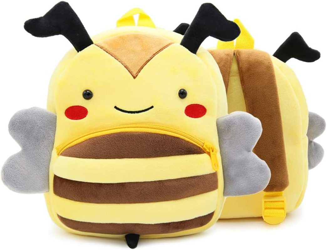 Toddler Backpack for Boys and Girls, Cute Soft Plush Toddler Bag Animal Cartoon Small Mini Backpack Little for Kids 2-6 Years