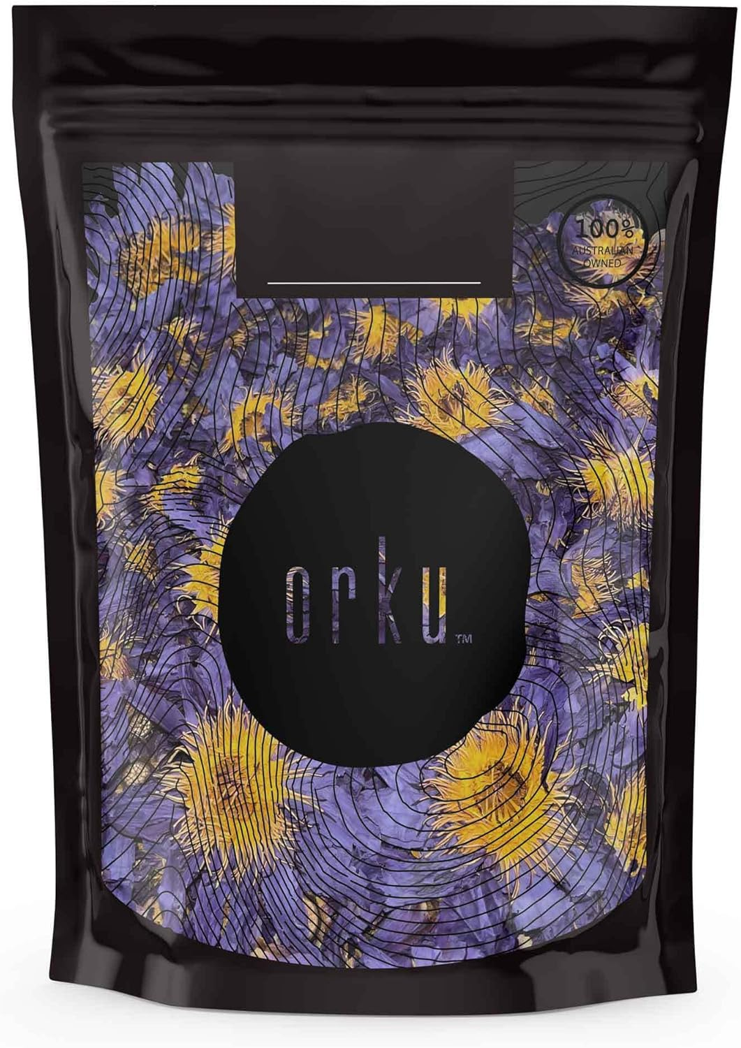 Orku 100G Dried Blue Lotus Flowers - Whole Open Lily Nymphaea Caerulea image number 3