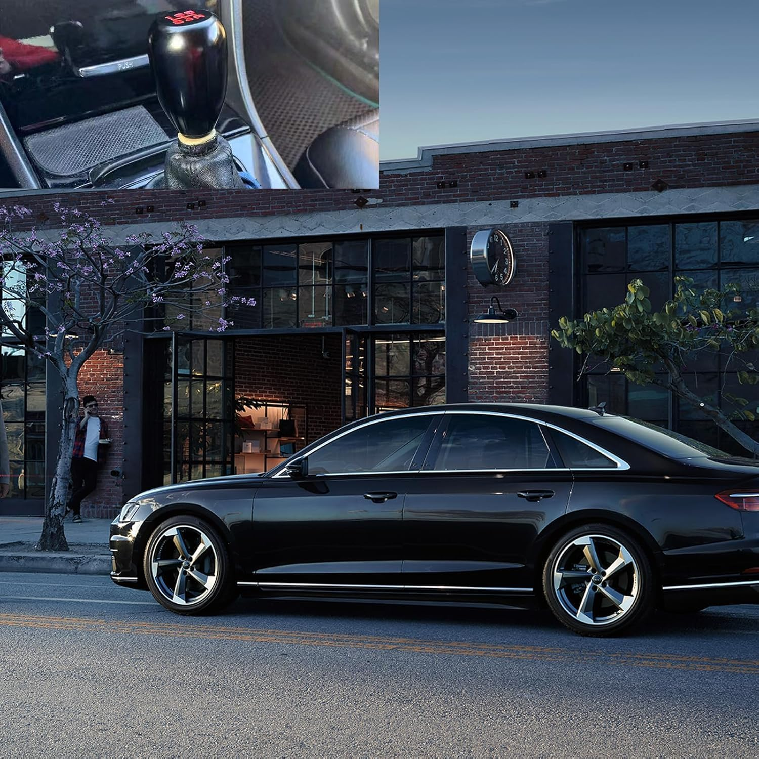 Car Manual Transmission Shift Knob, M12 X 1.25 Alloy Modified Wave Stick Shift Lever Head with 3 Adapter, Screw-In Shift Knob Replacement, Universal Car Interior Accessories (Black) image number 2