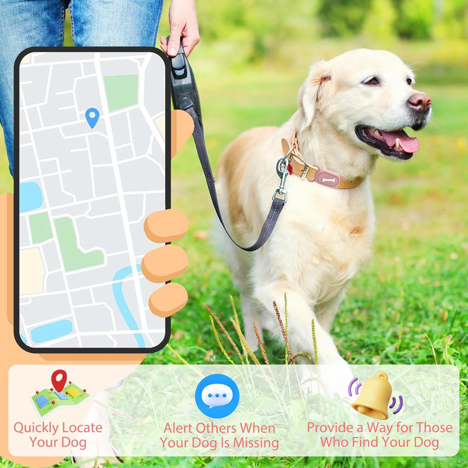2 X Cat GPS Tracker Collar Compatible with Samsung Galaxy Smarttag 2, GPS Cat Collar Smart Tag 2 Case, Dog Tag Silicone Smart Tag 2 Case, Waterproof, for Children, Dogs, Cats (Bone Style) image number 1