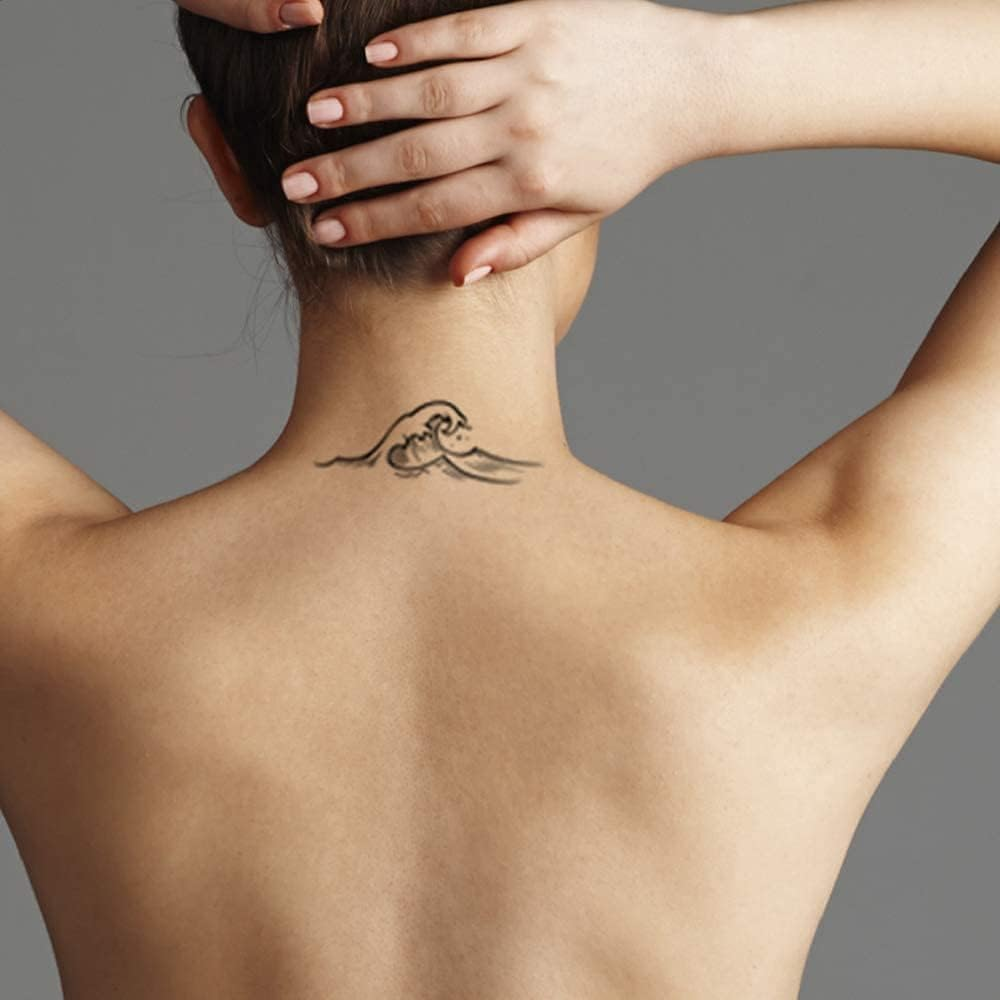 Hawaiian Turtles and Waves Temporary Tattooo Adult Men Women Aztec Polynesian Samoan Fake Temp Tat Luau Fancy Dress Party Black image number 6