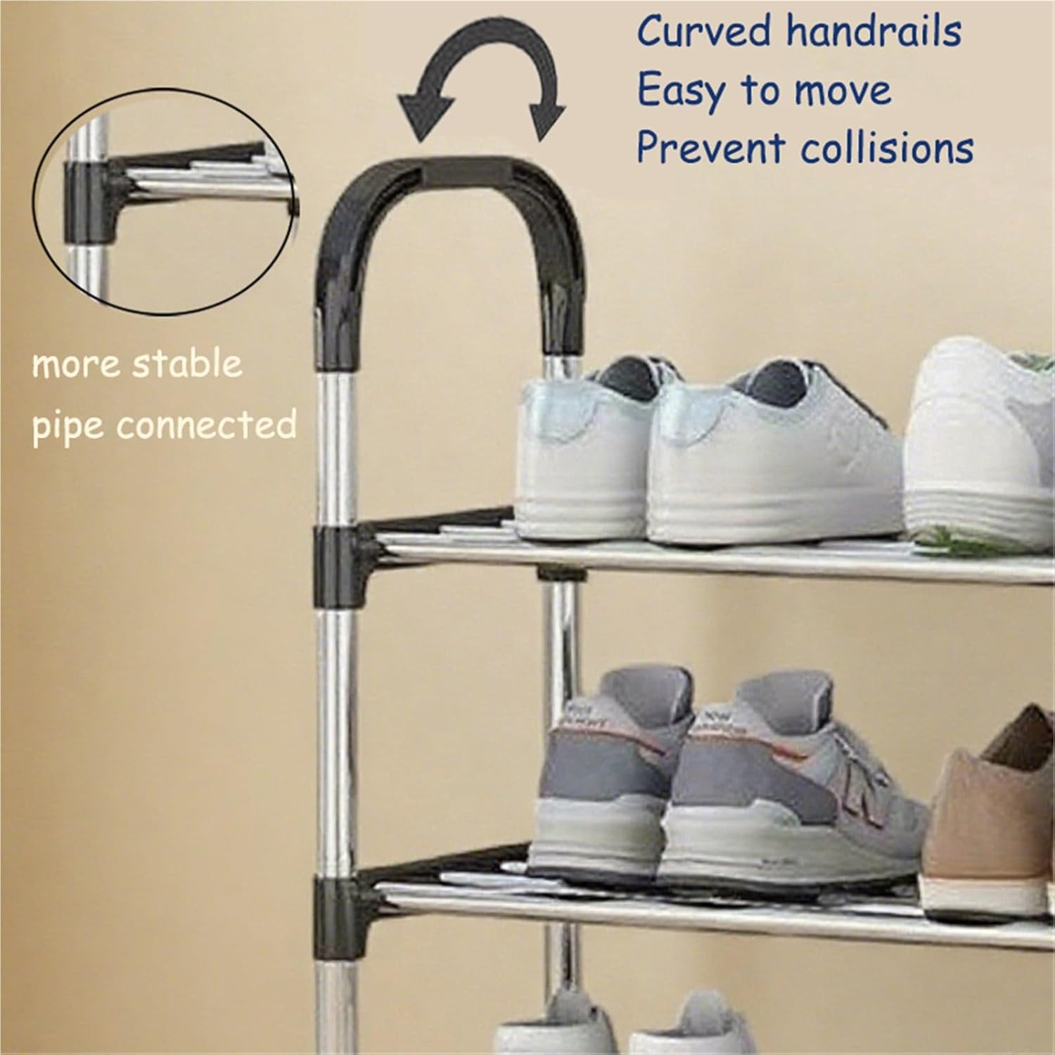 LIANGWEI 3 Tier Small Shoe Rack,Shoe Rack Storage Organizer,Shoe Storage,Narrow Shoe Rack,Suitable for Closet Entryway Hallway Bedroom Dormitory Rental House Balcony Space-Saving (Quick Assembly)