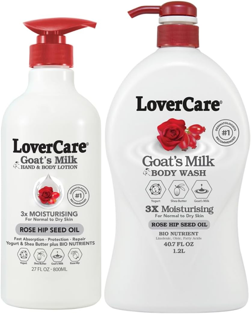 Combo Pack - Lovercare Goat'S Milk Body Wash Rose Hip Seed Oil 1200Ml -Hand & Body Lotion 800Ml image number 6