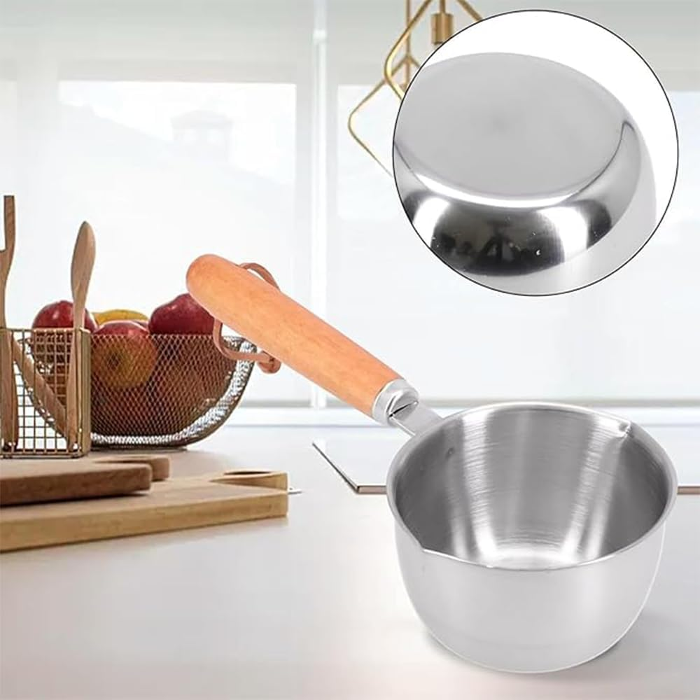 Stainless Steel Sauce Pan with Pour Spout, 500Ml Mini Cooking Pot, Butter Warmer and Chocolate Melting Pot image number 3