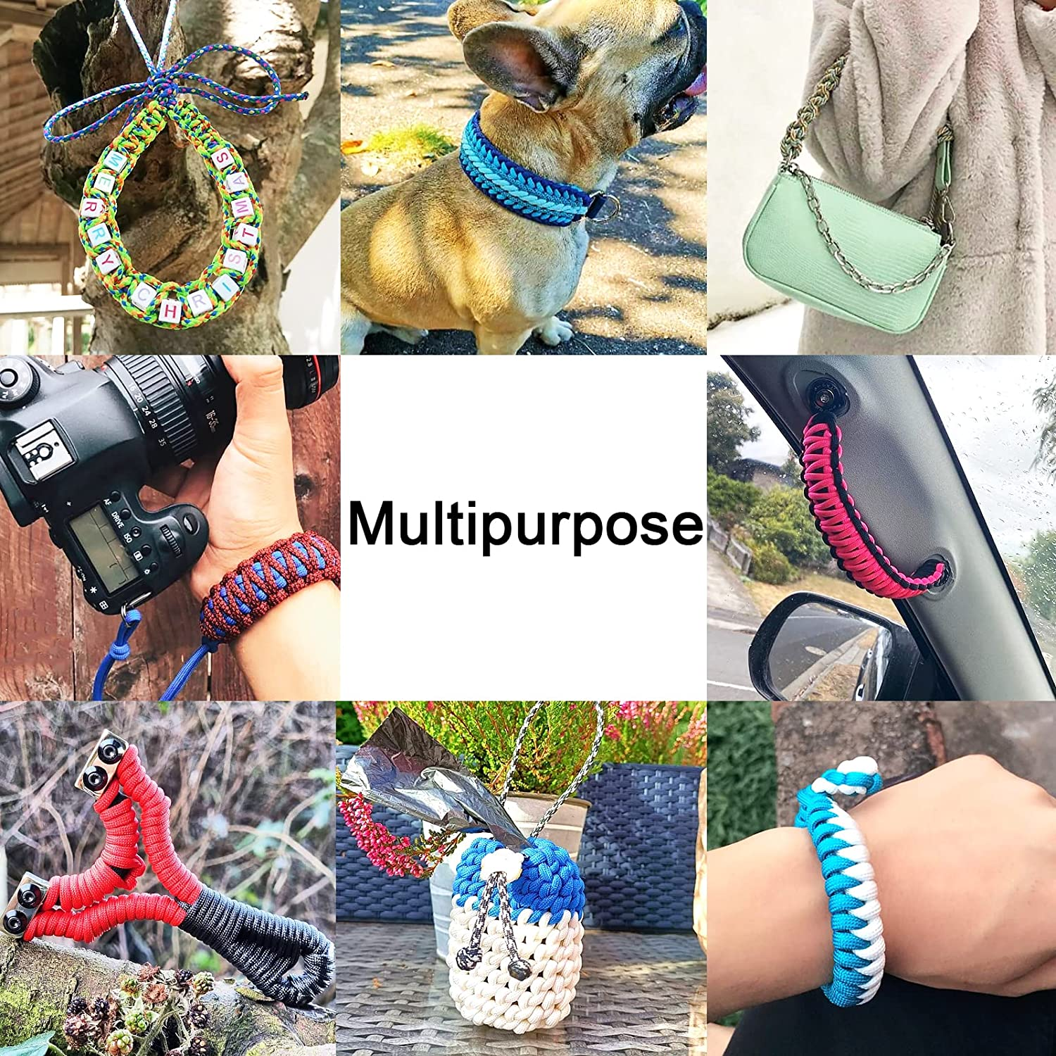 MONOBIN 36 Colors 10Ft Paracord 550 Combo Kit, Paracord Bracelets Making Kit - Multifunction Paracord Rope with Instruction for Making Lanyard, Dog Collar, Idea for Gift (36 Colors A)