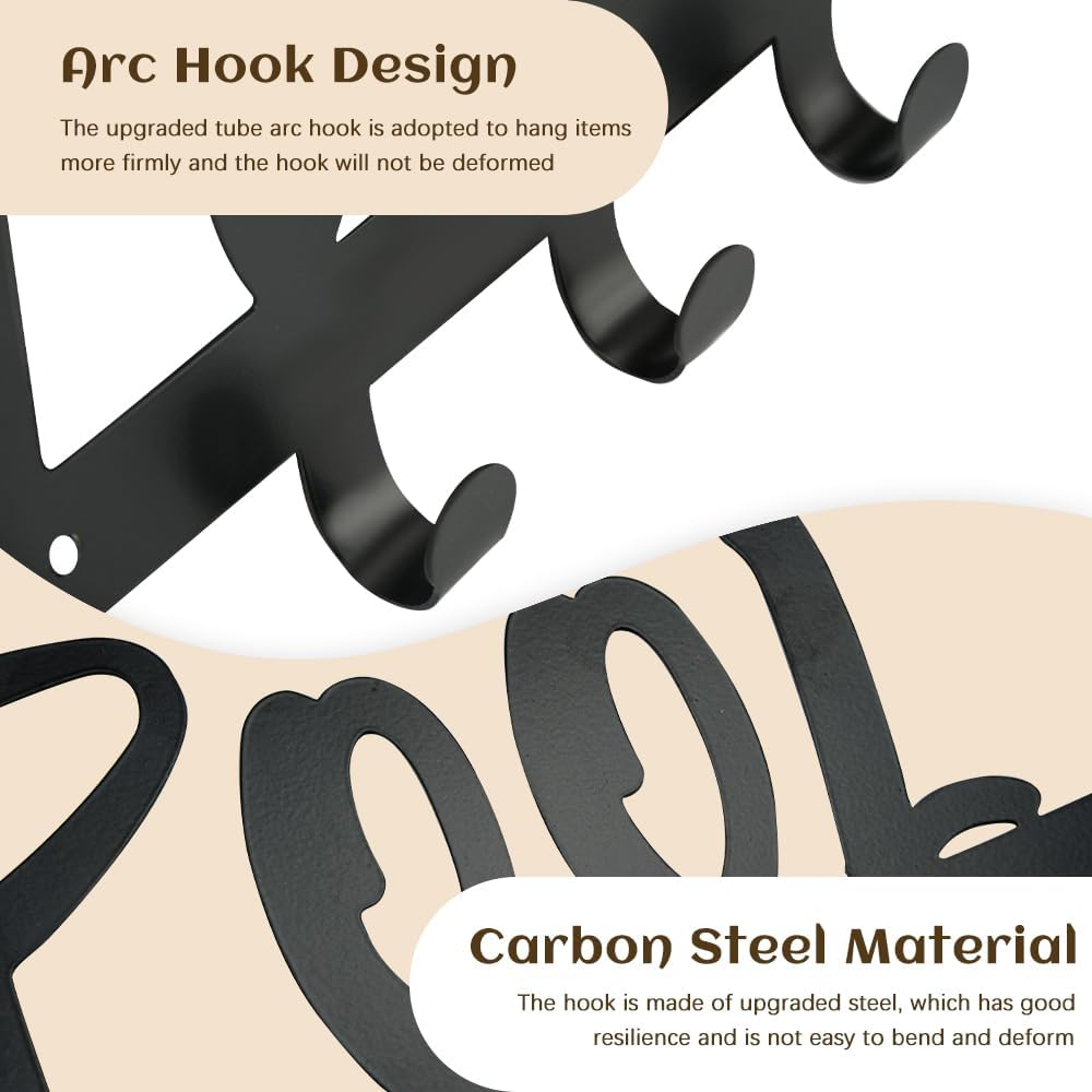 Towel Rack for Bathroom Wall Mounted, Pool 7 Hooks Towel Organizer Holder Outdoor, Towel Hanger Storage Towel, Clothes, Robe image number 1