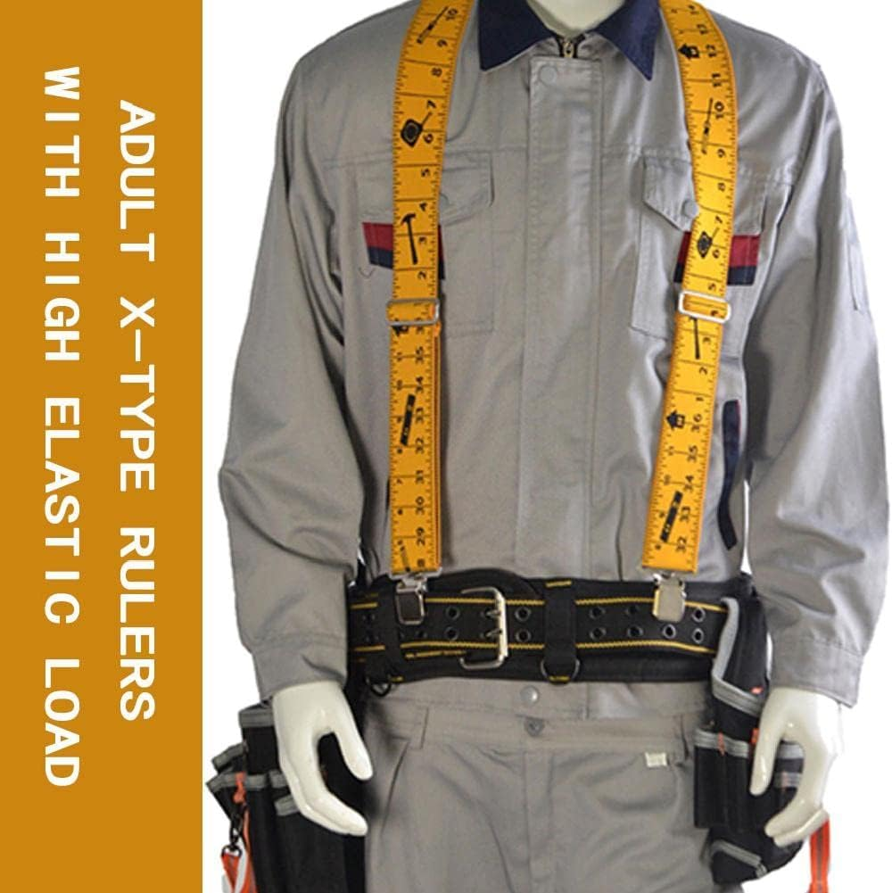 Heavy Duty Braces Work Tool Belt,Suspenders with Strong Clips Adjustable Straps X Shape Comfortable Braces for Men Women Clear Scale image number 4