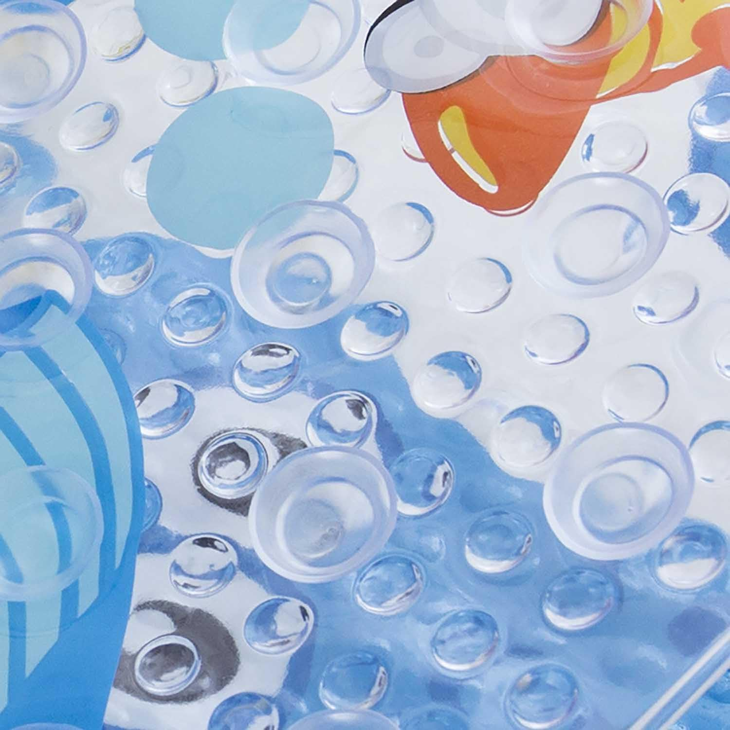 QYINXIU Cartoon Baby Bath Mat for Kids, Bathtub Mat Non Slip, Bath Tub Shower Mat anti Slip with Drain Holes and Suction Cups Machine Washable, 27.2 X 15 Inch