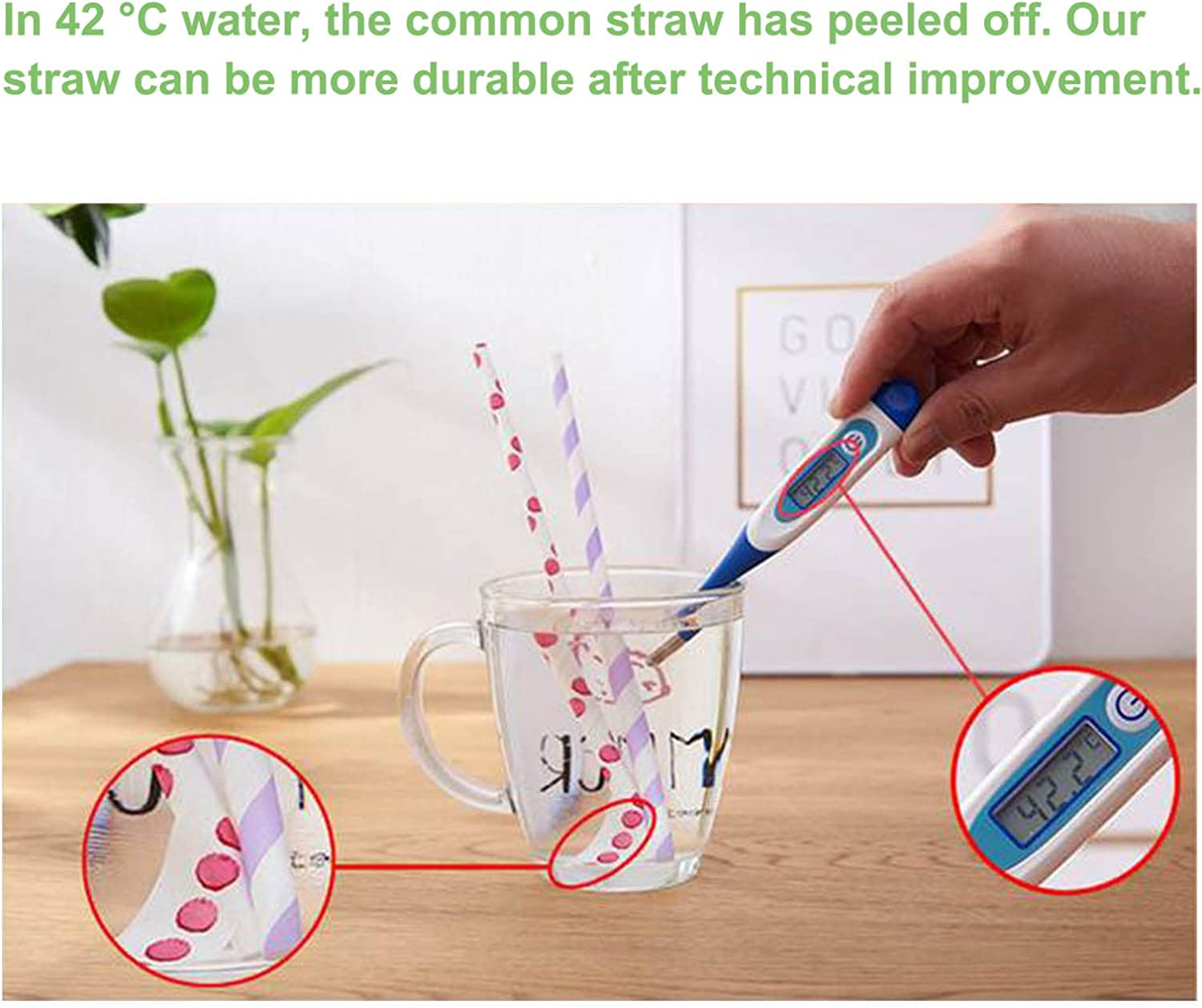 100PCS Biodegradable Paper Straws Bulk, Assorted Colors Drinking Straws for Juice, Shakes, Cocktail, Coffee,Soda, Milkshakes, Smoothies,Celebration Parties and Arts Crafts Projects DPS-100A image number 2