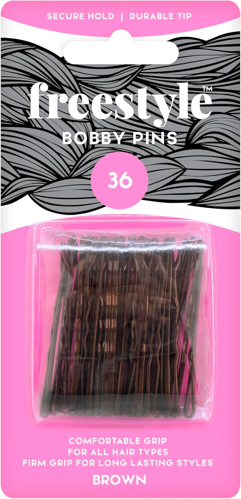 Freestyle Women'S Bobby Hair Pins, Brown (36 Pieces) image number 1