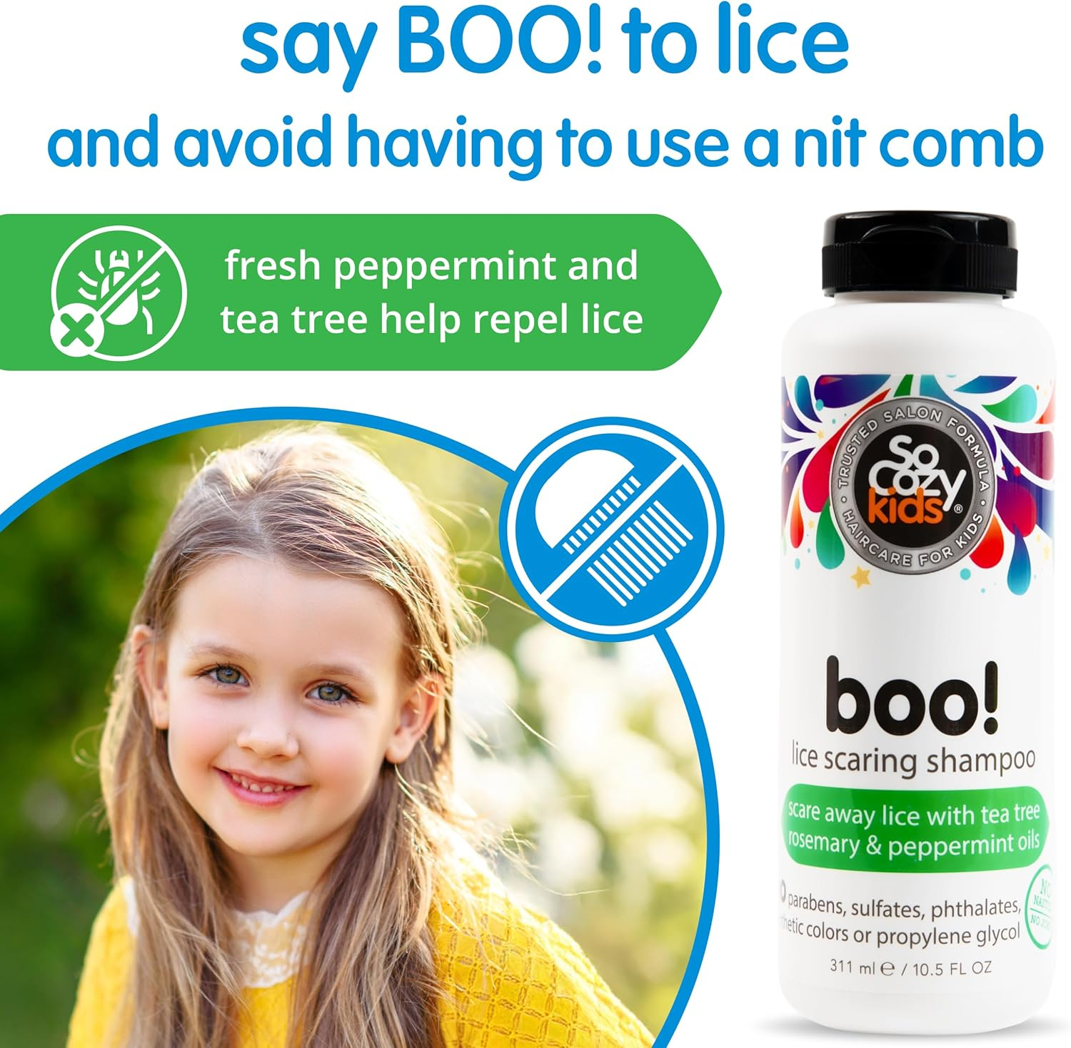 Socozy Kids Boo Lice Scaring Shampoo Bonus Size - 10.5 Fl Oz image number 6