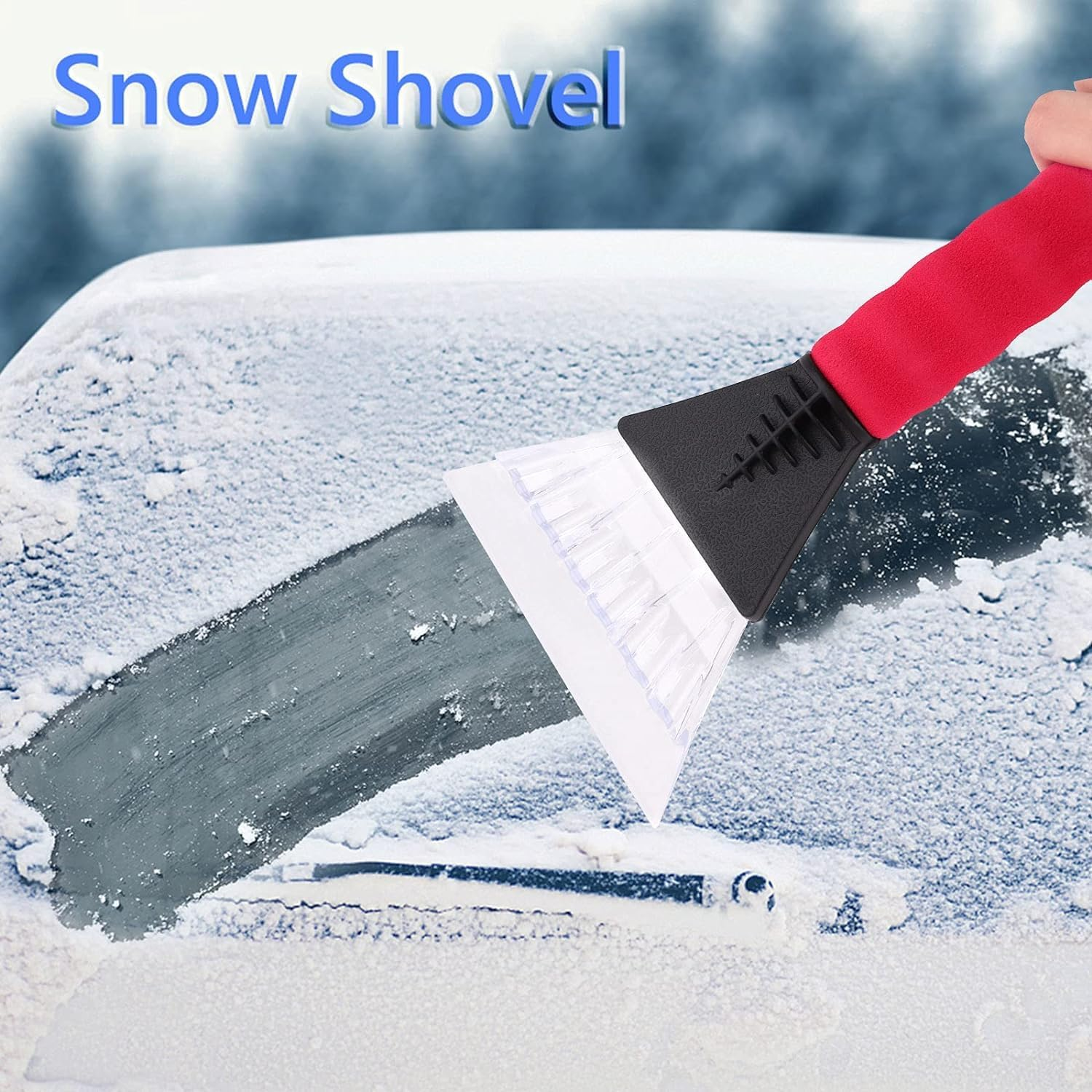 Ice Scraper 2 Pieces Ice Scraper for Cars Winter Care Windscreen Ice Scraper with Soft Grip No Scratches Windscreen Scraper Snow Removal Frost Scraper Non-Slip Comfort Foam Grip for Car Snow Shovelf