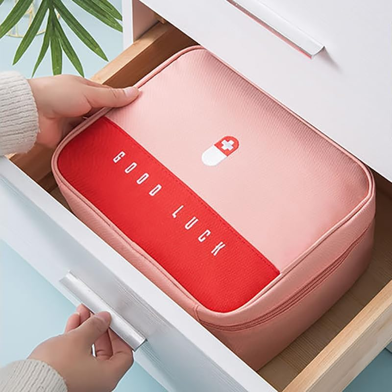 AIMALL Layered Large-Capacity Medicine Box Aid Kit Storage Bag, Waterproof Oxford Cloth, Multiple Pockets for Emergency Kit, Available in Green, Pink, Grey - Grey image number 2