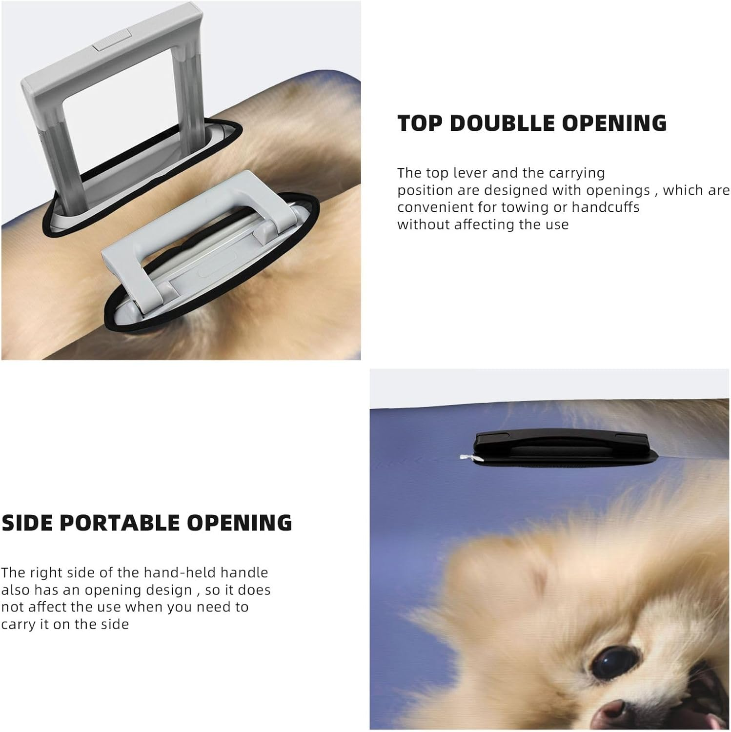 Odddot Cute Pomeranian Print Travel Luggage Cover,Suitcase Protector Cover, Washable Baggage Covers,For 18-32 Inch Luggage, Cute Pomeranian, Small image number 5