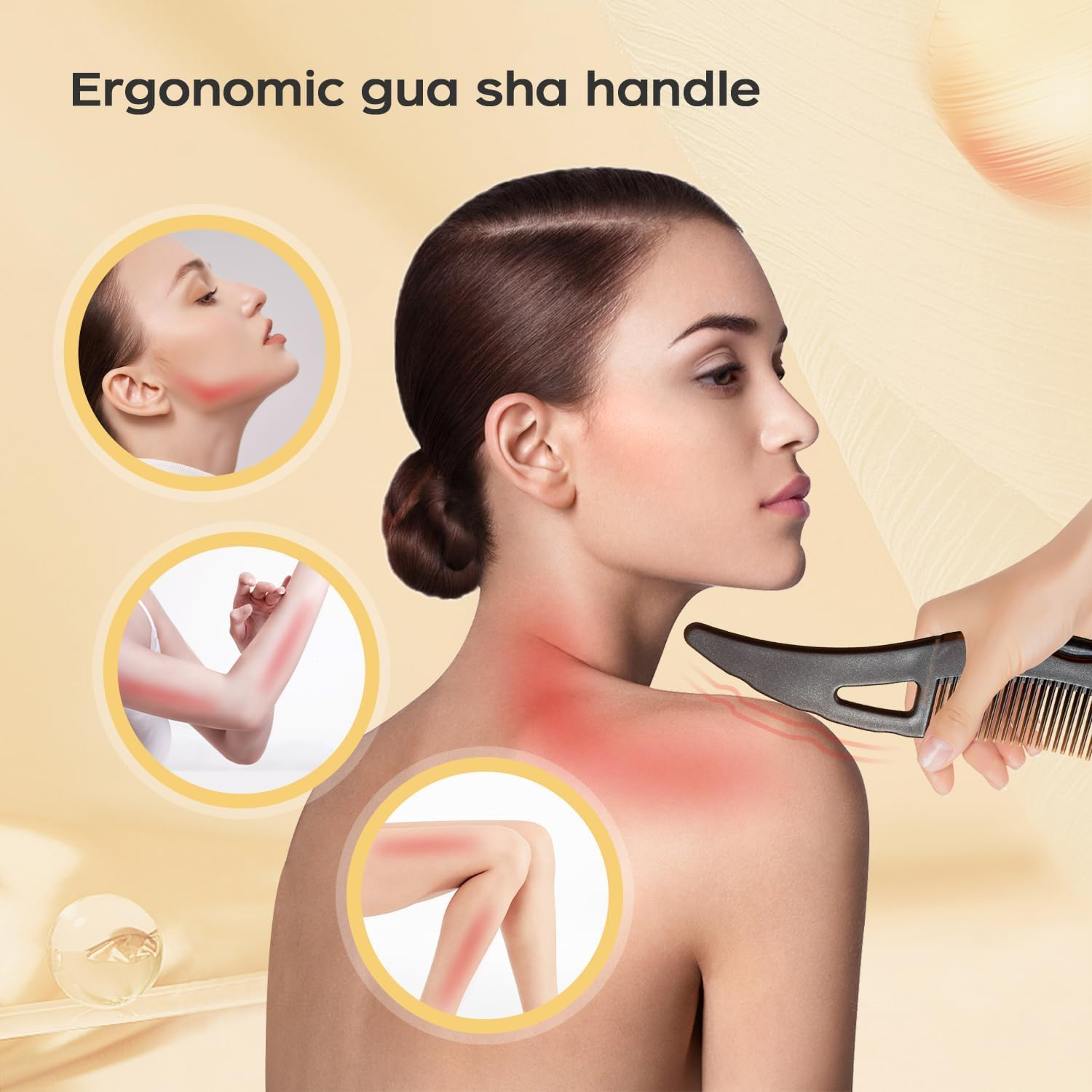 2 Pcs Energy Massage Comb, Dandruff Comb, Self-Cleaning, Plastic Brown Women'S Hair Comb for Scalp Massage, All Hair Types image number 5