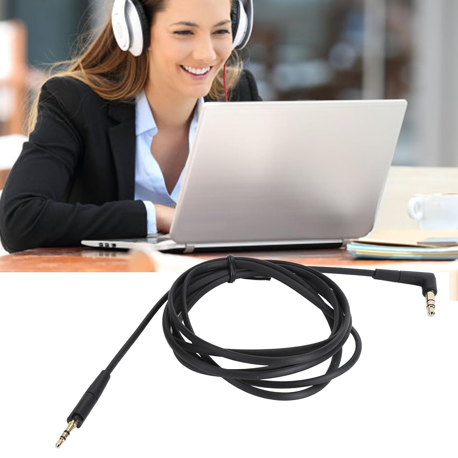 3.5Mm Aux Cable, Lossless Sound Replacement Cable for Sennheiser HD400S HD350BT HD4.30 HD4.40BT HD4.50BTNC HD450BT HD458BT, 1.45M / 4.8Ft, 2.5Mm to 3.5Mm image number 5