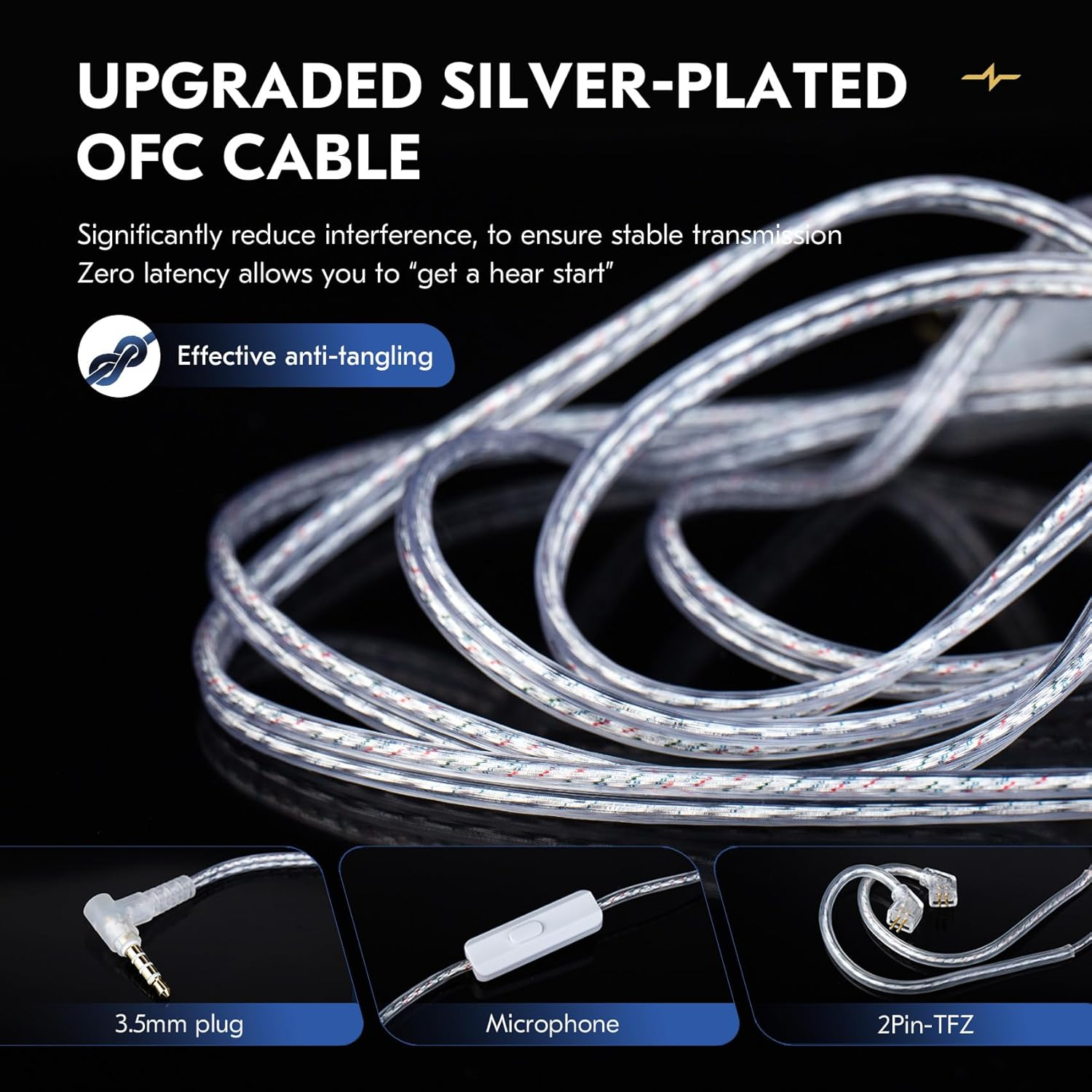 Keephifi CCZ MC04 in Ear Monitors Wired Earphone,Iem in Ear Headphone with 1 * 10MM Large Sound Cavity Composite Magnetic DD & 1*Customized Ba,Three-Frequency Equalization Earbud for Musician,Gaming image number 4