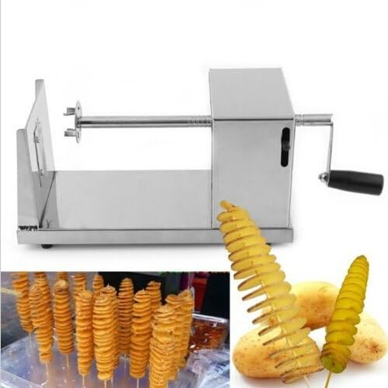 TECHTONGDA Manual Stainless Steel Potato Chips Slicer Spiral Twister Vegetable Cutter Tornado Potato Slicer French Fry image number 5