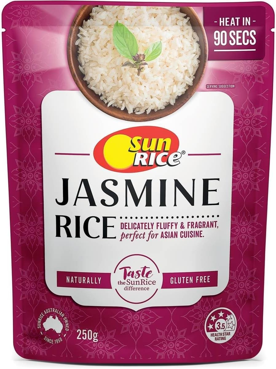 Sunrice 90 Second Microwave Jasmine Rice 250 G image number 1