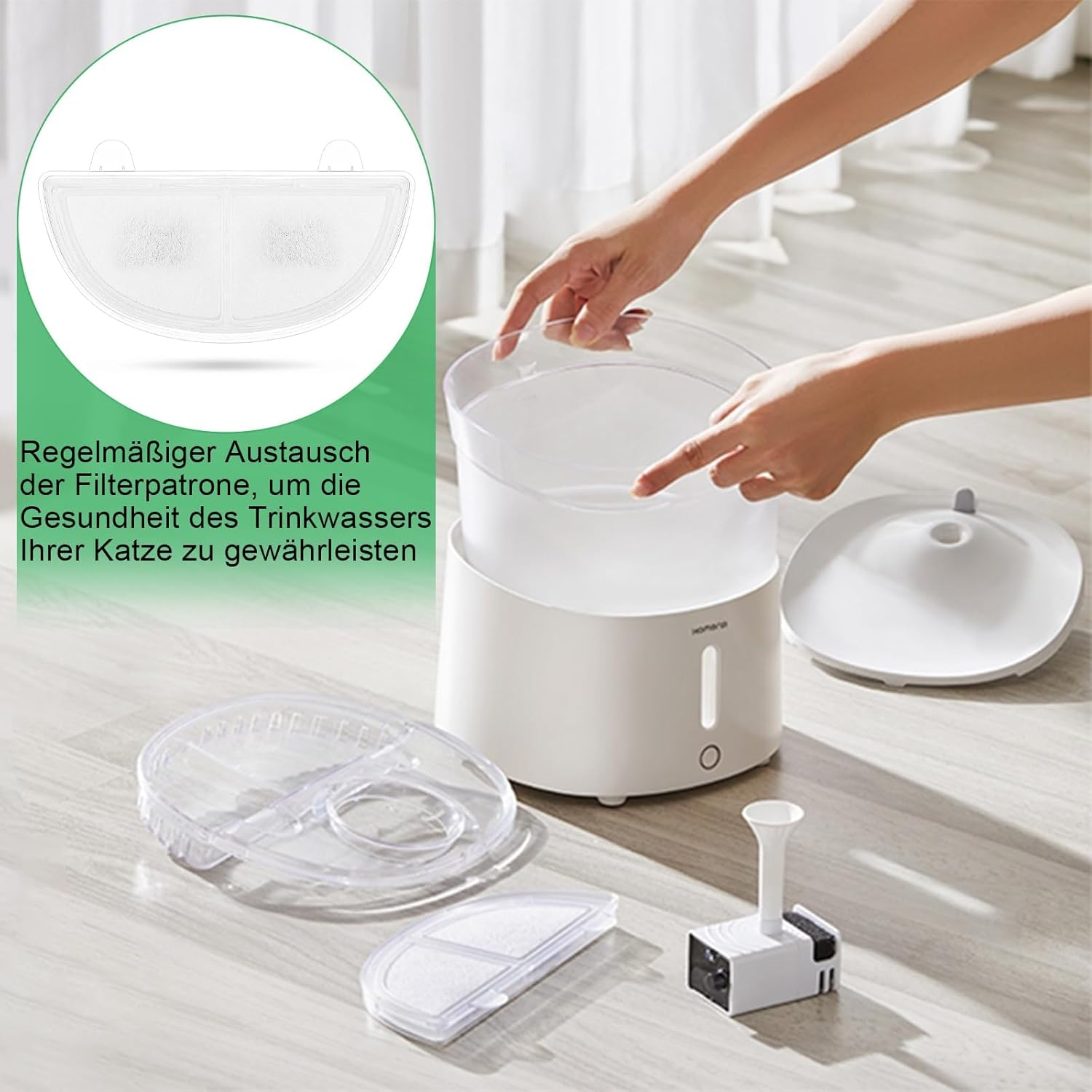 Pack of 3 Cat Fountain Filter Cat Fountain, Multiple Filtering Activated Carbon Drinking Fountain for Cats Cat Fountain Wireless Cat Fountain for Cats Drinking Fountain for Dogs image number 4