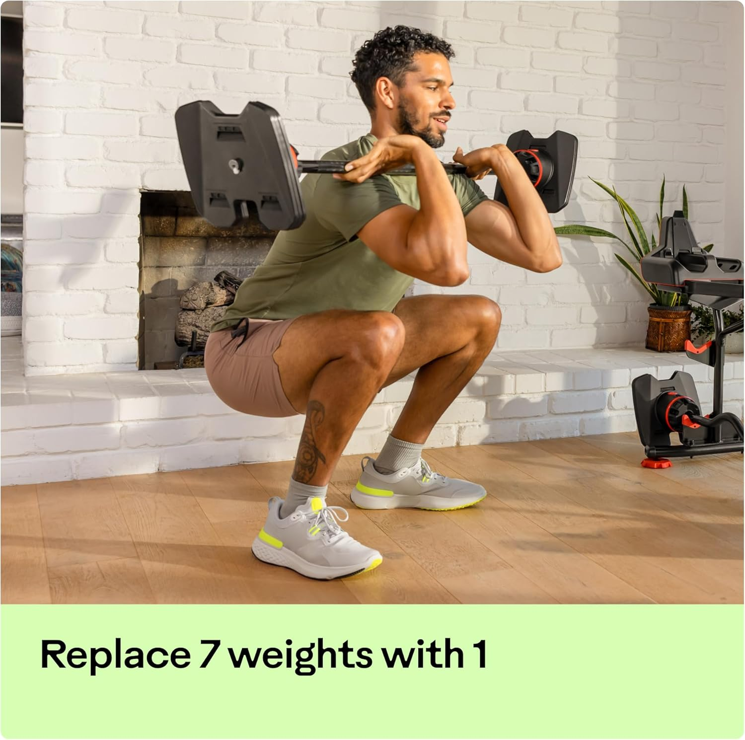 Bowflex Selecttech 2080 Adjustable Barbell and Curl Bar, 9-36 Kg, Black/Red image number 5