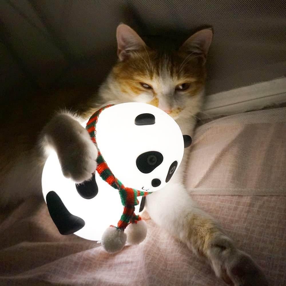 LED Kids Night Light Cute Nursing Night Light Non-Flickering Eye-Caring Lamp-Usb Rechargeable, Touch Control, Multi-Color and Warm White Can Be Switched, Fabulous Ideal Gift (Panda round Eyes) image number 3