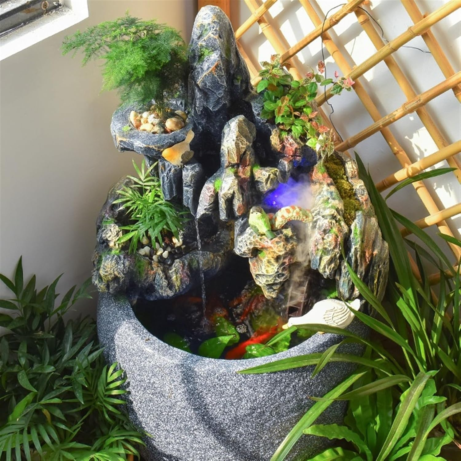 Outdoor Fountain Rockery Water Fountain Decoration, Courtyard Circulating Landscape, Balcony Ecological Fish Tank