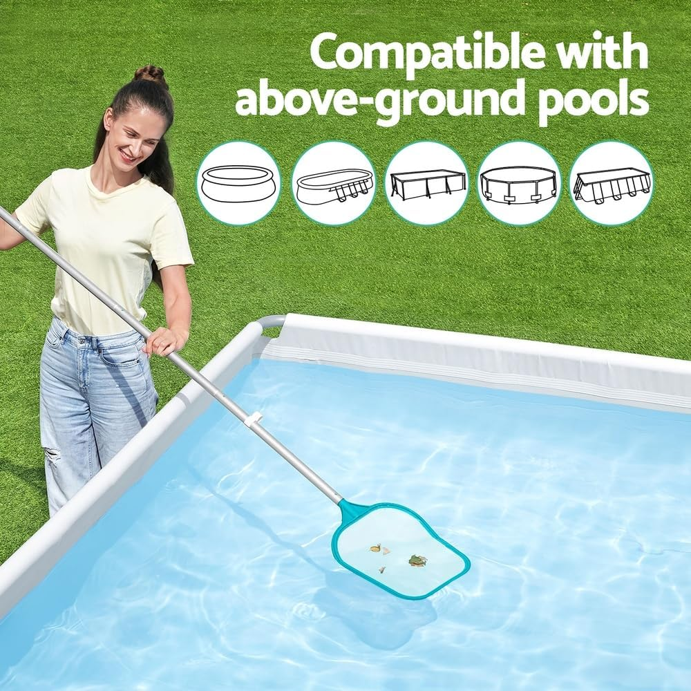 Bestway Pool Cleaner Set, Vacuum Floor Cleaners Kit Pole Wall Swimming Pools Brush Household Home In-Ground above Ground Cleaning Tool, with Reusable Debris Bag Blue image number 6