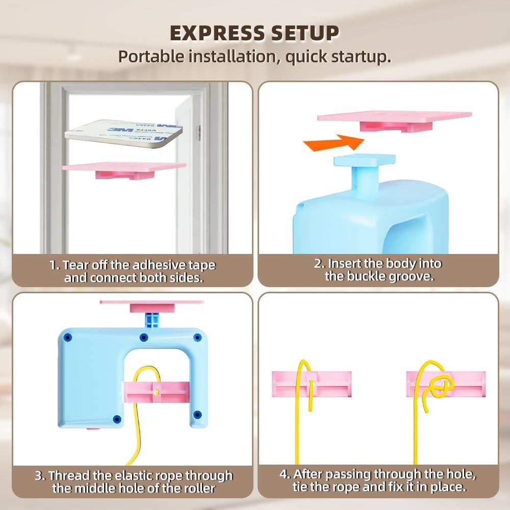 Mesen Cat Toy Self-Employment Door for Cats, Cat Toys Door Frame Electric, Interactive Cat Toy Door Hanging with 2 Feather Toys, Cat Toy Rechargeable image number 5