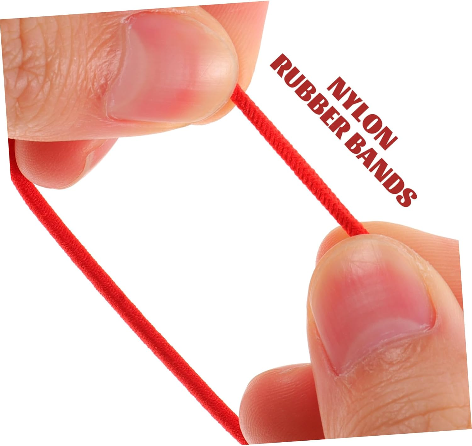 AUTSUPPL 100Pcs Red Elastic Hair Bands Nylon Thin Seamless Hair Ties for Fitness and Outdoor Activities Suitable for Types - Red image number 6