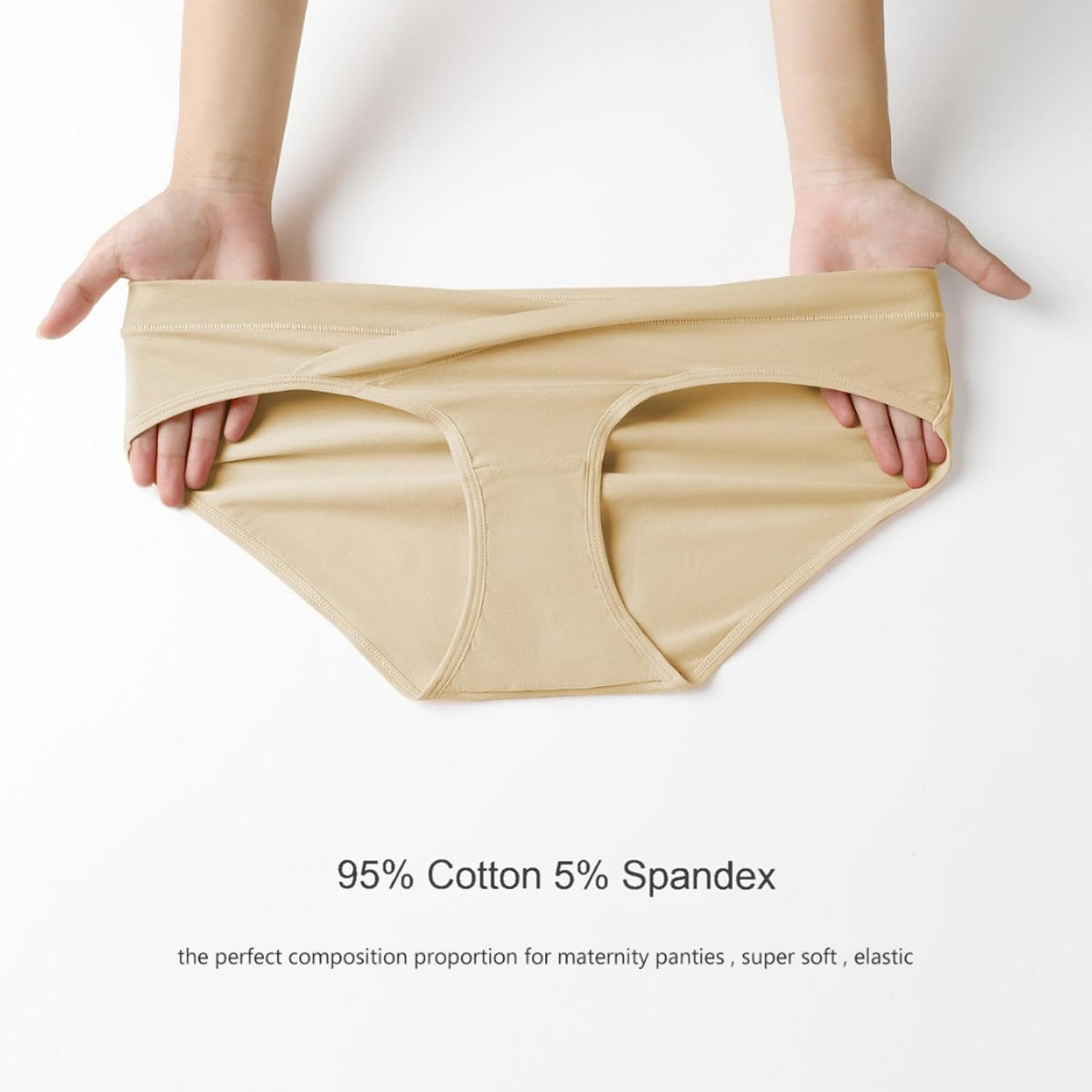 Angelhood 6 Pack Womens Cotton Maternity Underwear,Healthy Maternity Pregnancy Panties Postpartum Mother under Bump Underwear image number 1