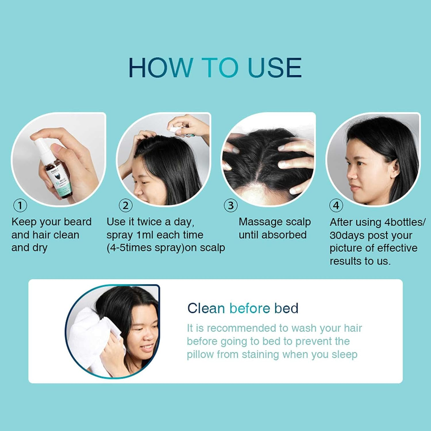 LAPOOH 20Ml White to Natural Hair for Beard & Hair Anti-Hair Loss Repair Damaged Hair image number 5