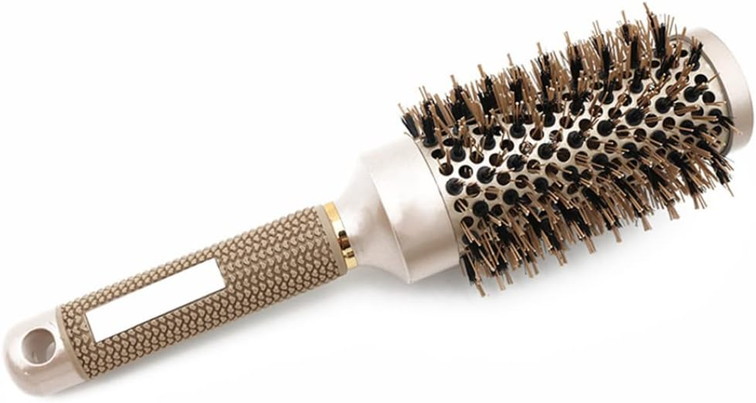 Curckua round Hair Brush Boar Bristle Brushes Thermal Ceramic anti Static for Hair Styling Curling Salon round Brush Boar Bristle round Brush for Blow Drying image number 6