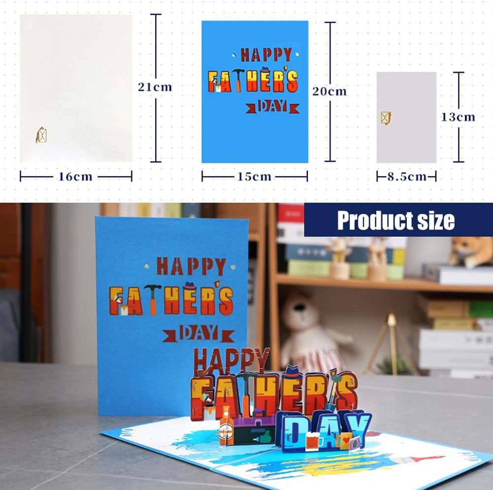 Pop up Fathers Day Card,Kiwinvou Father'S Day Card for Men, Dad, Husband, Grandpa, Him, Best Father Gifts Ideas (Happy Father'S Day) image number 6