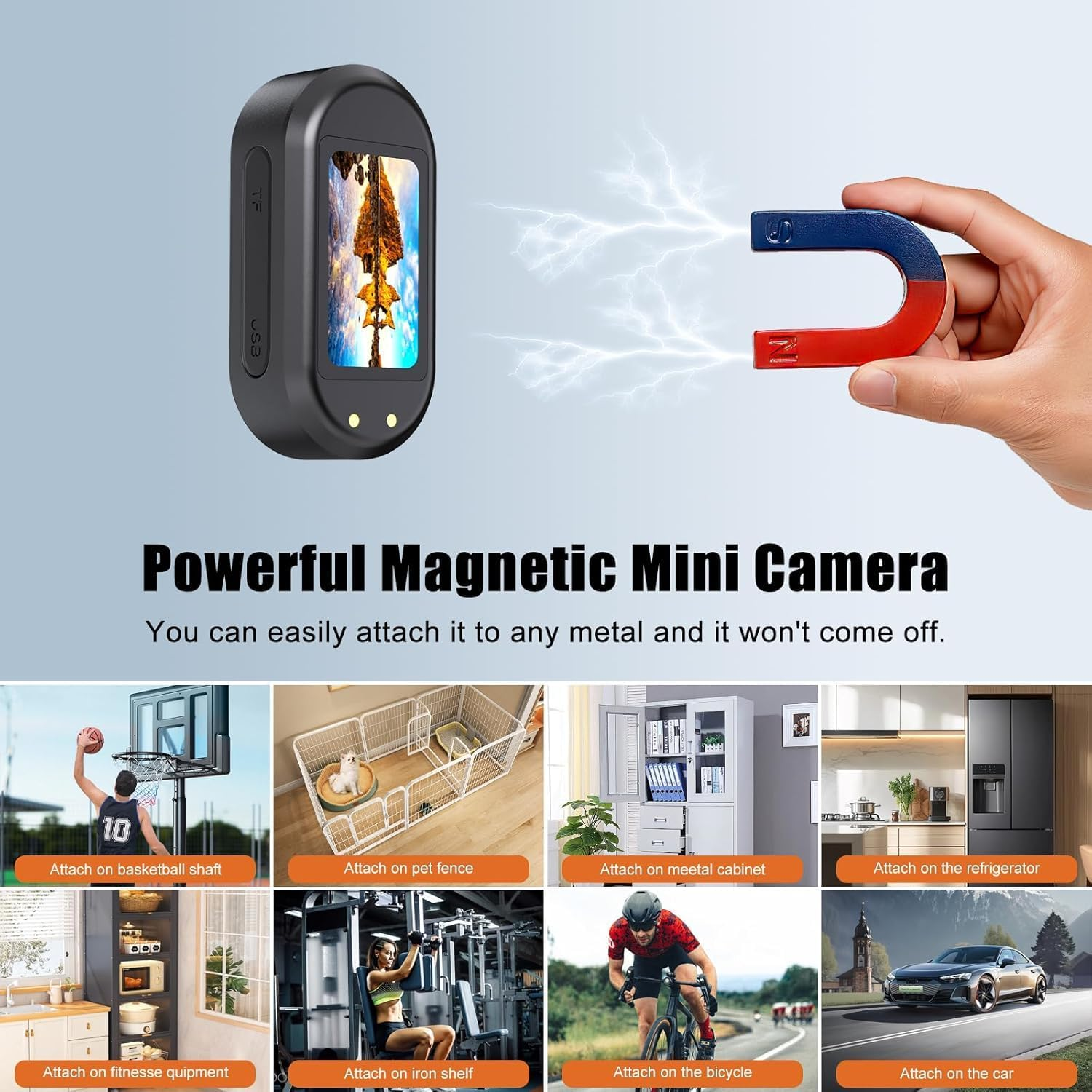 HUAJUN Action Camera, 1080P Thumb Camera with Magnetic Charging Compartment, 64GB Wearable Action Body Camera Helmet Cam for POV Recording, Outdoor Portable Riding,Vlogging, Pet Recorder image number 3